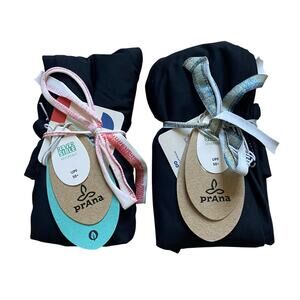 Lot of 2 Prana Gemma Reversible Swim Bottoms Size L Black Bikini Brief Sporty